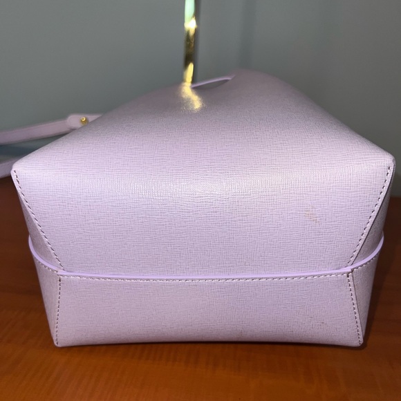 Mansur Gavriel Mini Leather Bucket Bag in Lavender - Picture 6 of 7